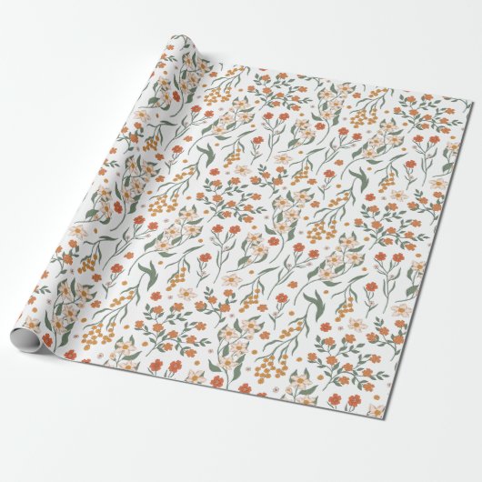Boho Wildflower Cadeaupapier (Uitgerold)