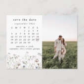 Boho Wildflower Calendar Sla de datumfoto op Briefkaart (Voorkant)