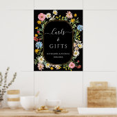 Boho Wildflower Chic Bloemenkrans Kaarten & Cadeau Poster (Keuken)