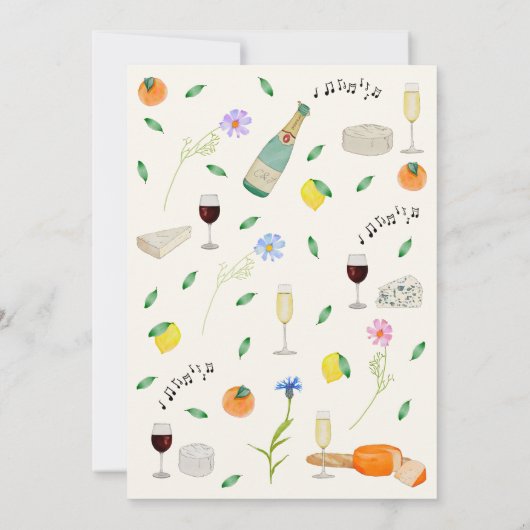 Boho Wildflower Citrus Rustiek Zomer Huwelijk Kaart (Achterkant)