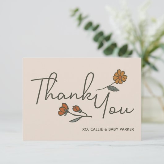 Boho Wildflower Custom Flat Bedankt (Staand voorkant)