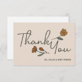 Boho Wildflower Custom Flat Bedankt (Voorkant / Achterkant)