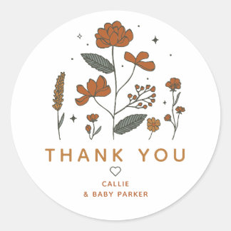 Boho Wildflower Dank u Sticker