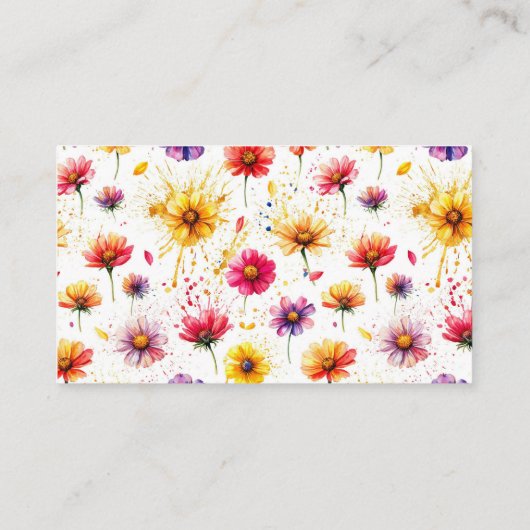 Boho Wildflower Date Night Kaart (Achterkant)