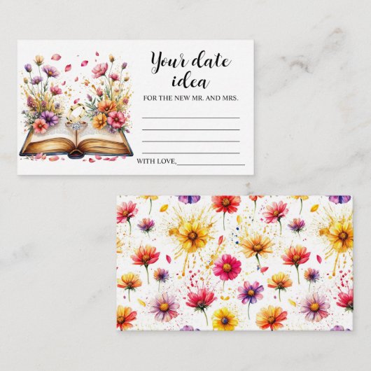 Boho Wildflower Date Night Kaart (Voorkant / Achterkant)