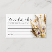 Boho Wildflower Datum Nacht Ideeën Informatiekaartje (Voorkant)