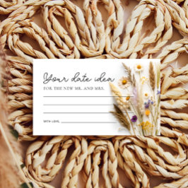 Boho Wildflower Datum Nacht Ideeën Informatiekaartje