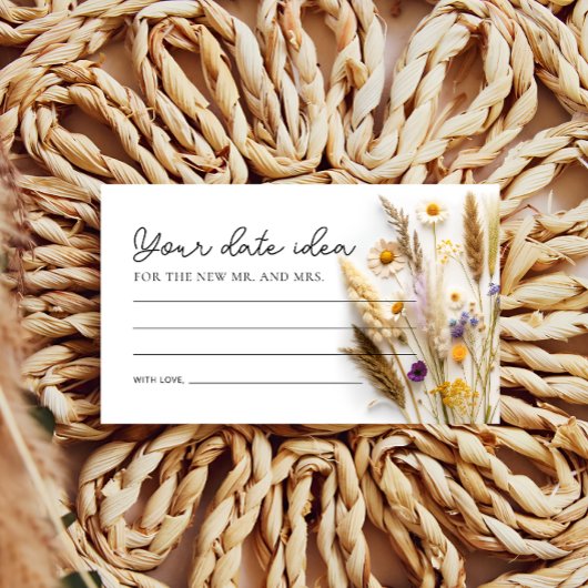 Boho Wildflower Datum Nacht Ideeën Informatiekaartje