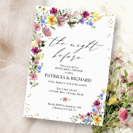 Boho Wildflower De Nacht Voor De Oefendiner Kaart