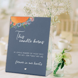 Boho Wildflower Deze kaars brandt in liefdevolle h Reclamebord Met Voetstuk