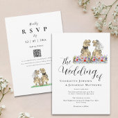Boho Wildflower Dinosaur Theme Wedding Kaart
