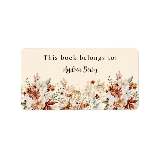 Boho Wildflower Dit boek behoort tot Etiket (Voorkant)