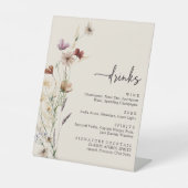 Boho Wildflower Drink teken Reclamebord Met Voetstuk (Voorkant)