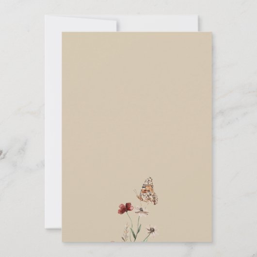 Boho Wildflower eindelijk bij laatste bruiloft Kaart (Achterkant)