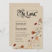 Boho Wildflower eindelijk bij laatste bruiloft Kaart (Voorkant / Achterkant)