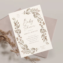Boho Wildflower Elegant Bloemen Baby shower