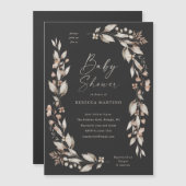 Boho Wildflower Elegant Bloemen Baby shower Magnet (Voorkant / Achterkant)