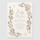 Boho Wildflower Elegant Bloemen Baby shower Magnet (Voorkant)