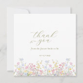 Boho Wildflower Elegant Bridal Shower Bedankkaart (Voorkant)