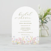 Boho Wildflower Elegant Bridal Shower Kaart (Staand voorkant)