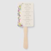 Boho Wildflower Elegant Modern Huwelijksprogramma Handwaaier (Achterkant)