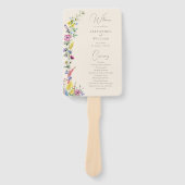 Boho Wildflower Elegant Modern Huwelijksprogramma Handwaaier (Voorkant)