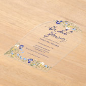 Boho Wildflower Elegant Vrijgezellenfeest Acryl Uitnodigingen (Laagn)