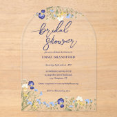 Boho Wildflower Elegant Vrijgezellenfeest Acryl Uitnodigingen (Voorkant)