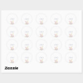 Boho Wildflower Elegant Wedding Ronde Sticker (Vel)