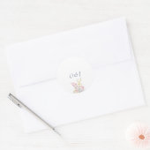 Boho Wildflower Elegant Wedding Ronde Sticker (Envelop)