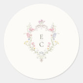 Boho Wildflower Elegant Wedding Ronde Sticker (Voorkant)