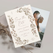 Boho Wildflower Elegante Bloemen Bruiloft Foto Save The Date