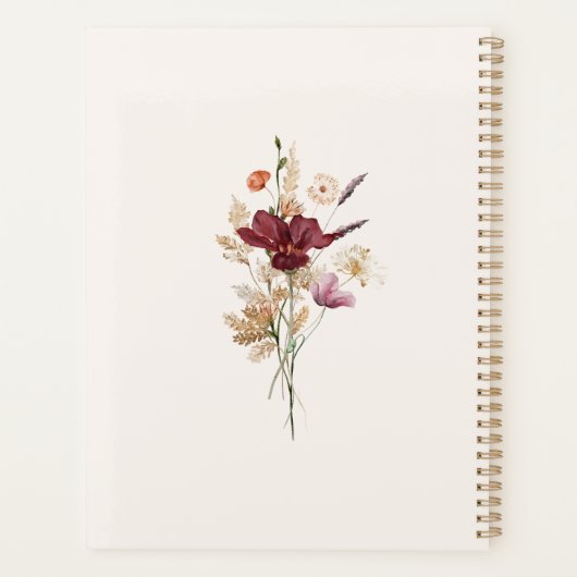 Boho Wildflower Elegante herfst bruiloft Planner (Achterkant)