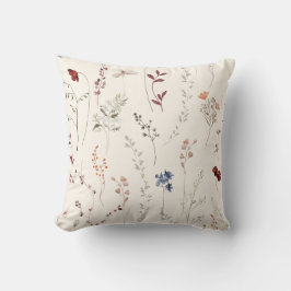 Boho Wildflower Elegante Lichte Crème Kussen