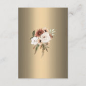 Boho Wildflower en Elegant Goud Bruiloft Receptie Informatiekaartje (Achterkant)