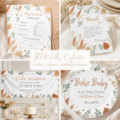 Boho Wildflower en Grace Chic Botanisch Papieren Bordje