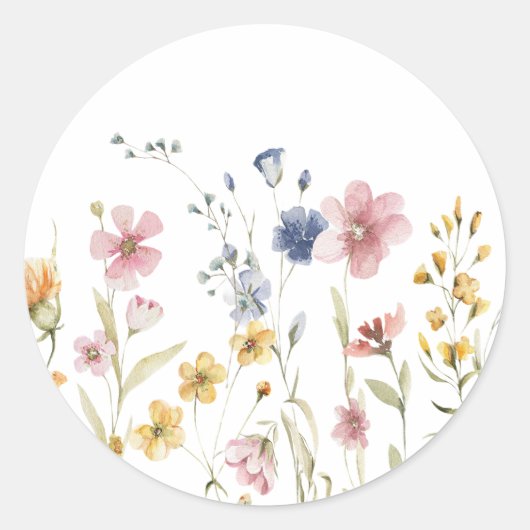 Boho Wildflower Envelope Seal Ronde Sticker (Voorkant)