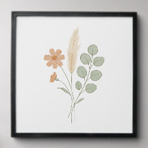 Boho Wildflower & Eucalyptus Botanisch Canvas Muur