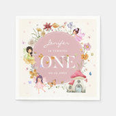 Boho Wildflower Fairy 1e verjaardag partij Servet (Voorkant)