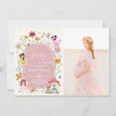 Boho Wildflower Fairy Baby shower Party Foto Kaart (Voorkant)