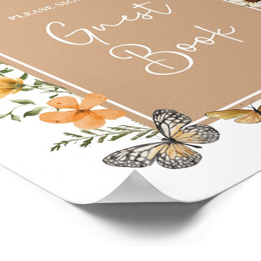 Boho Wildflower Fairy | Gastenboekteken Poster (Hoek)