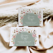 Boho Wildflower Fairy Sage Groene Luier Raffle Informatiekaartje