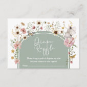 Boho Wildflower Fairy Sage Groene Luier Raffle Informatiekaartje (Voorkant)