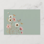 Boho Wildflower Fairy Sage Groene Luier Raffle Informatiekaartje (Achterkant)