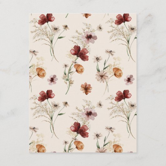 Boho Wildflower Fall Wedding Details Informatiekaartje (Achterkant)