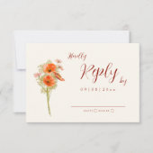 Boho Wildflower Fall Wedding Reageer RSVP Kaartje (Voorkant)