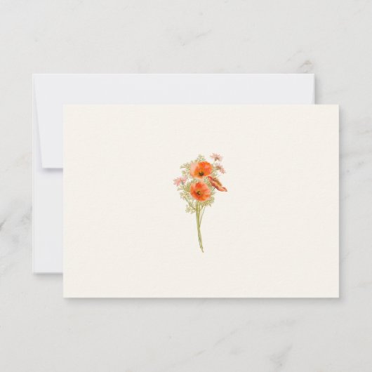 Boho Wildflower Fall Wedding Reageer RSVP Kaartje (Achterkant)