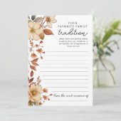 Boho Wildflower Familietraditie Kaart (Staand voorkant)