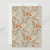 Boho Wildflower Familietraditie Kaart (Achterkant)