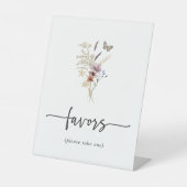 Boho Wildflower Favorieten Reclamebord Met Voetstuk (Voorkant)